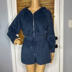 Terry cloth romper perfect denim blue color beach wear